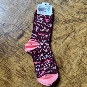 Blue Q Cats! Crew Socks for Women - Women’s Sz 5-10 NWT